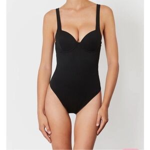 It’s Now Cool (Free People) Contour Curve One Piece Swimsuit in Black SZ L NWT